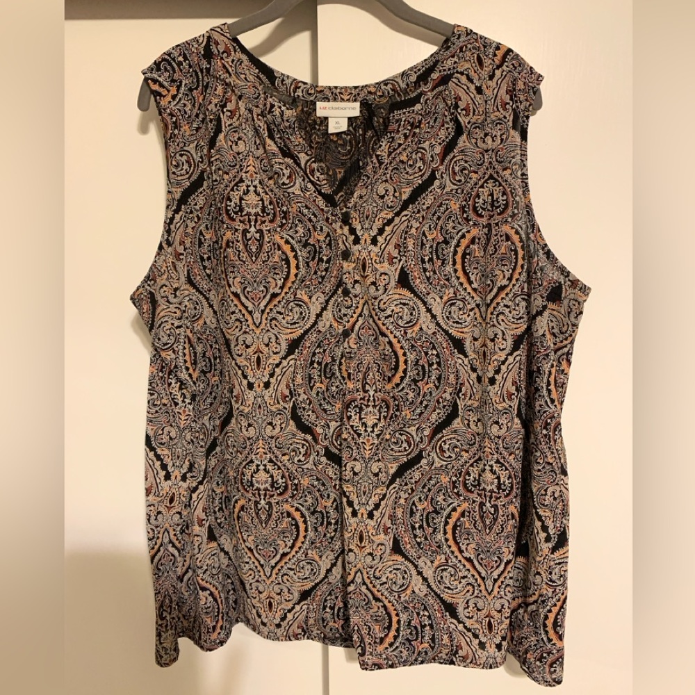 Liz Claiborne Womens Split Crew Neck Sleeveless
Blouse